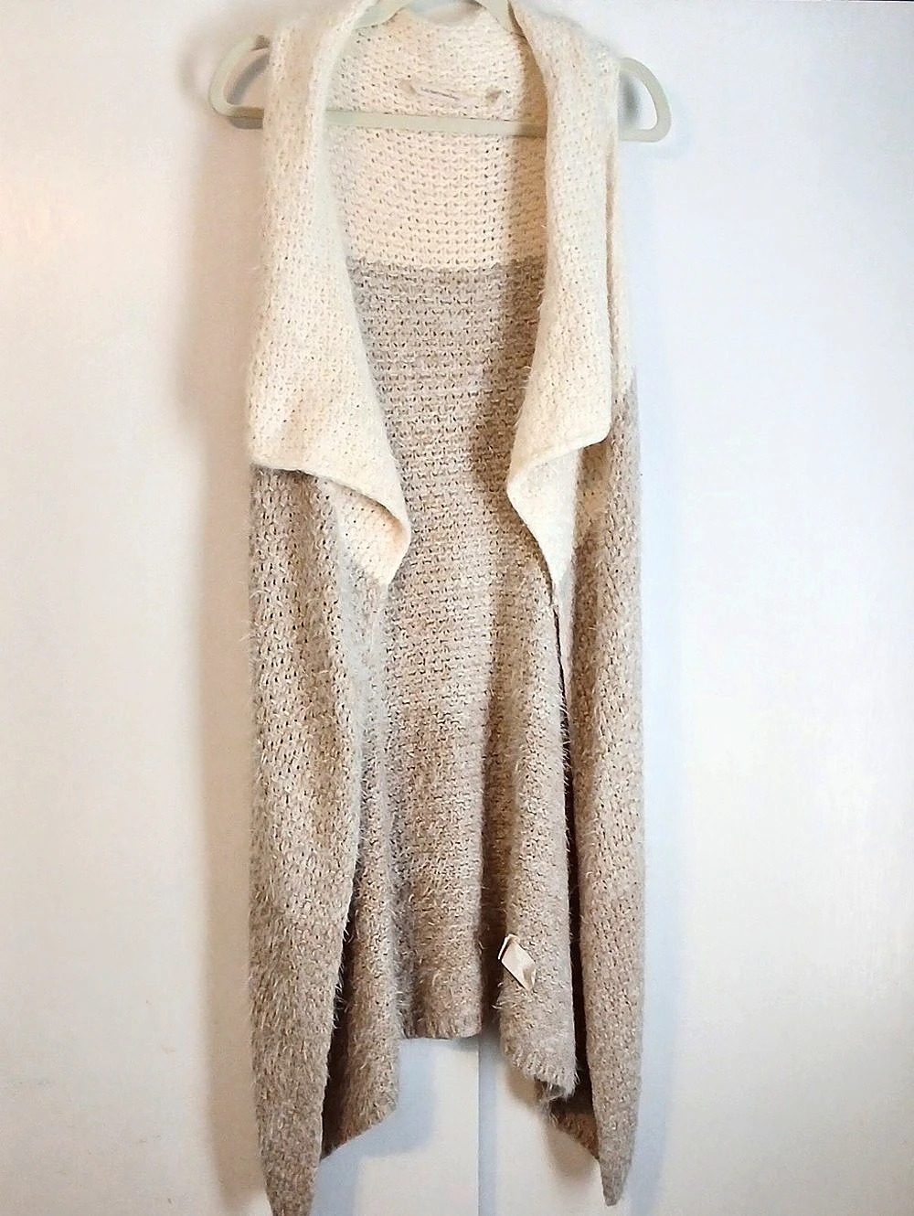 Soft Surroundings "Hairy Knit" Open Front Long Vest in Size S/M